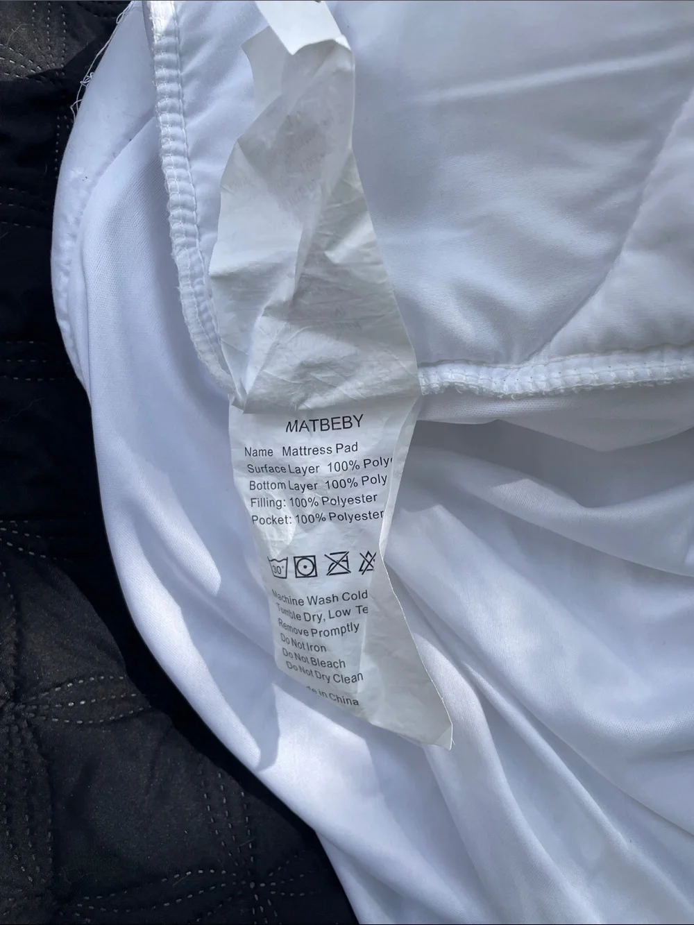 White Twin XL Quilted Mattress Cover - Blank Brand